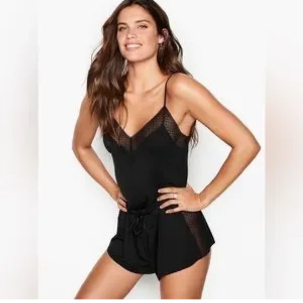 Victorias Secret Sleep Romper Black Small